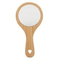 thumbnail image 1 of Shisuyan Wooden Small Mirror Handheld For Women Bathroom Grooming 1Pack 7.7X3.9X0.5In, 1 of 9