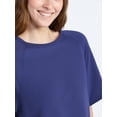 thumbnail image 5 of Joyspun Women's French Terry Lounge Sleep Short Sleeve Top and Shorts Set, 2-Piece, Sizes XS-3X, 5 of 6