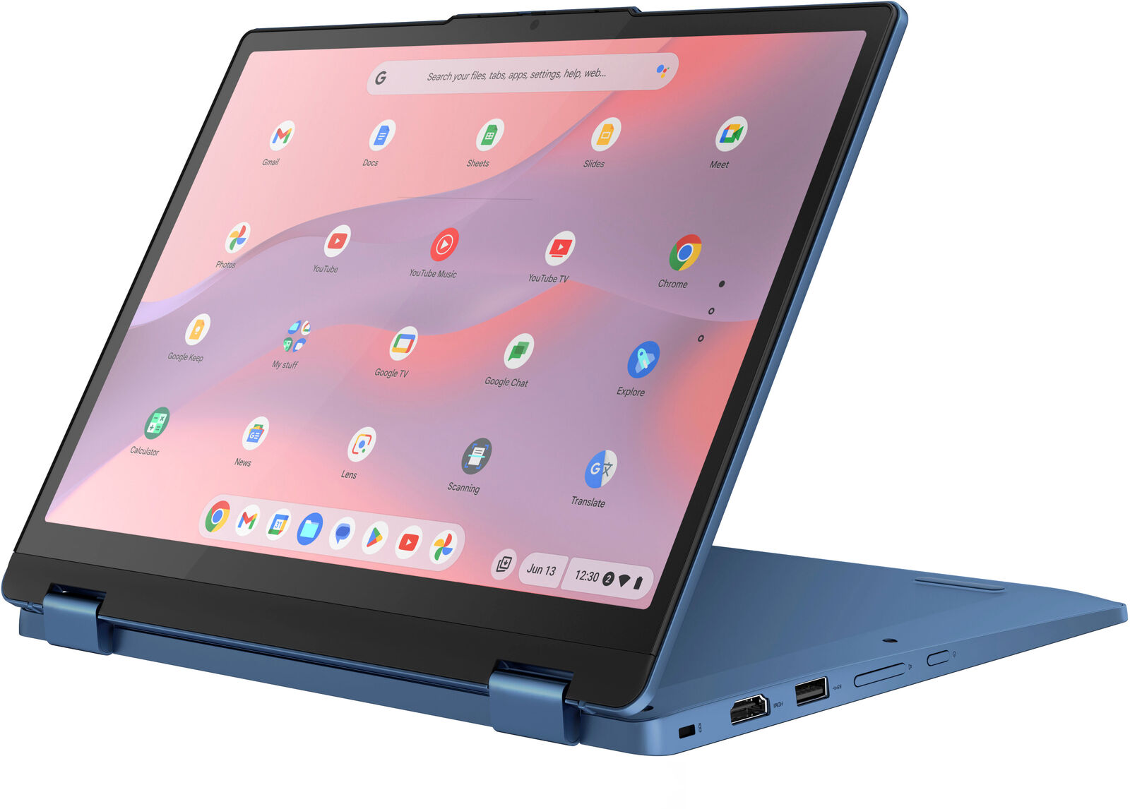 Lenovo - Flex 3i 12.2" WUXGA Touch-Screen Chromebook Laptop - Intel N100 with 4GB Memory - 64GB eMMC - Abyss Blue Notebook PC - image 3 of 3