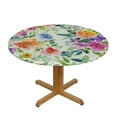 thumbnail image 3 of JEUXUS Spring Summer Floral Round Tablecloth Flower Table Clothes Multicolor Rustic Reusable Circle Table Cover for Picnic Party Dining Room Home Indoor Outdoor Decor, 3 of 7