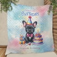 thumbnail image 3 of Happy Birthday Cute Puppy French Bulldog with Cake Gifts Party Hat Quilt Blanket Dog Lover Gifts Cozy Comforter Throw Blanket - 00029, 3 of 5