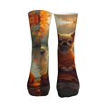 thumbnail image 3 of Crew Socks for Women Men, Maple Leaf Meditating Chihuahua  Moisture Running Athletic Football Striped Socks Cushion Tube Socks, 3 of 7