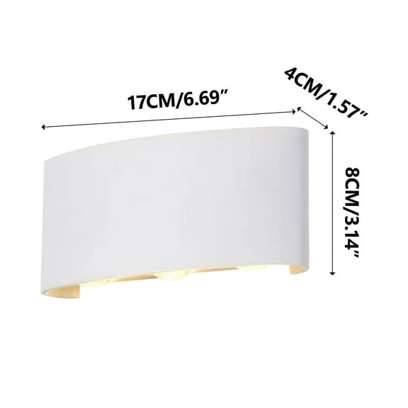 Topukaiba Wall Sconces Down Lighting Indoor Double-Head Curved Wall Lamp Modern Bedroom Lamp Warm White Light White
