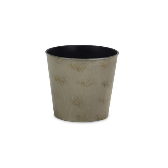 Cheungs PP-103LG 6.5 in. Round Tapered Recycled Plastic Planter, Light Gray