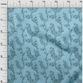 thumbnail image 3 of oneOone Viscose Chiffon Light Blue Fabric Asian Floral Block Craft Projects Decor Fabric Printed By The Yard 42 Inch Wide, 3 of 4