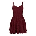 thumbnail image 6 of KHONTS Women's Spaghetti Straps Sequin Homecoming Dresses for Teens A-Line Short Prom Party Dress Wine L, 6 of 8