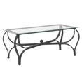 thumbnail image 5 of Tempered Glass Surface 3-Piece Coffee Table Set Decor Rectangle Coffee Table with 2 Square End Side Table Unique Design Coffee Table with Sturdy Construction for Living Room (Rustic Black), 5 of 7
