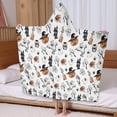 thumbnail image 5 of Vintage Halloween Pattern Hooded Bath Towel，60"x35" for Ages 3 To 12 Kids, Quick Dry Lightweight Soft Microfiber Hood Beach Towel Cover Up for Kids, 5 of 7