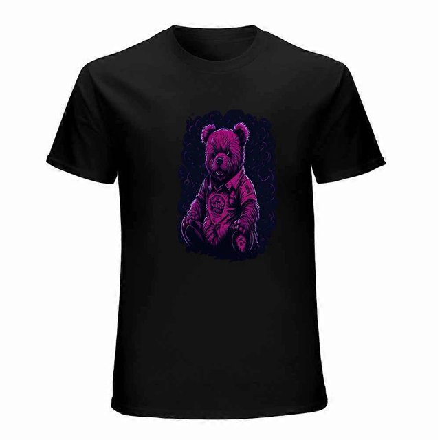 Pink Bear T-shirt Teddy Bear T-shirt Anime cartoon T-shirt Unisex tees Gift shirt