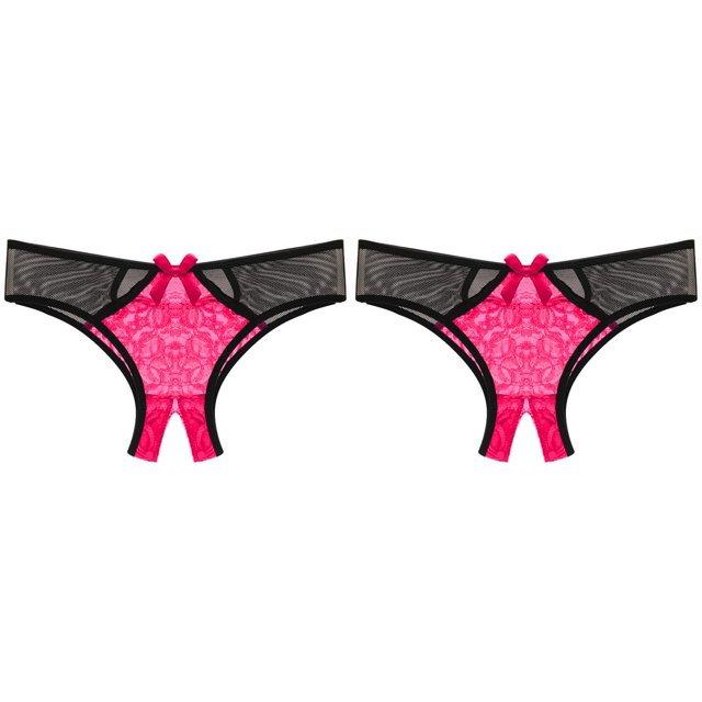 (2-Pack) 2025 Low Women's Briefs Underpants Rhinestone for Women Set Crotch Lace Openy Fishnet Dress for Women U