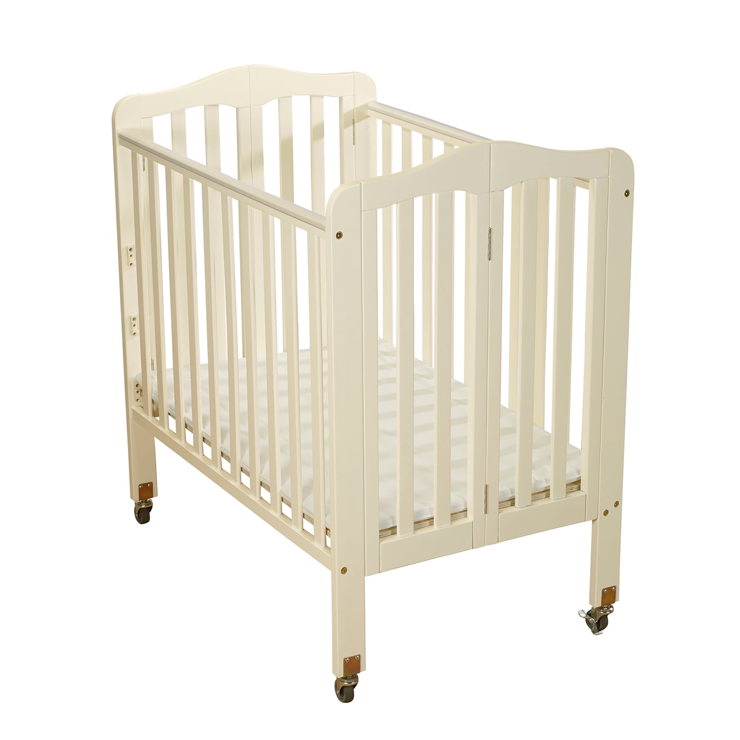 Big Oshi Angela Lightweight Folding Portable Crib, French White