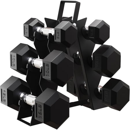 Rubber Encased Hex Dumbbell Sets, 46LBS Set, 60LBS Set, 100LBS Set