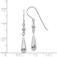 thumbnail image 4 of Primal Gold 14 Karat White Gold Grooved Puffed Teardrop Shepherd Hook Earrings, 4 of 4