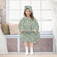 thumbnail image 7 of Dailycode Wearable Blanket Hoodie Oversized Sherpa Flannel Blankets with Pocket for 3-14 Year Old Cute Little Duck and Flowers, 7 of 7
