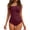 Wine, variant on Swimsuit, One Piece Bathing Suit, Women's One-Piece Swimsuits, One Piece Swimsuit Women Ribbed Scalloped Bathing Suit Cutout 1 Piece Slimming Full Coverage Swim Suit, Black L