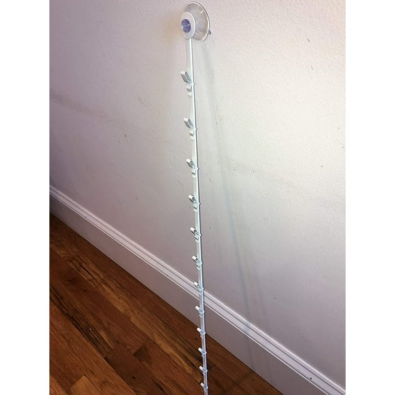 12 Clips Single Strip Clipper Display Rack in White with Suction cup