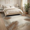 thumbnail image 3 of ODIKA 8'x10' Washable Area Rug Non-Shedding, Easy Care, Beige Cream Foliage Spread Symmetrical Border Frame Rectangular for King Size Bedroom Under Bed, Master Suite, 3 of 7