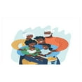thumbnail image 4 of African American Family Ceramic Toothbrush Holder, Happy Cozy and Multi-Generation Family Scene, Decorative Versatile Countertop for Bathroom, 4.5" X 2.7", Pale Blue Multicolor, 4 of 4