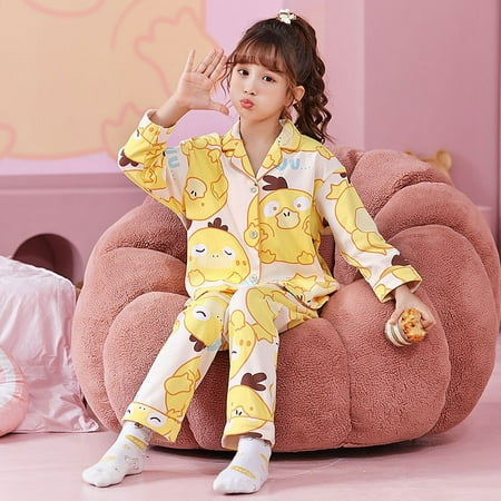

Sanrio Anime Kuromi Kids Pajamas Cute Kawaii Cinnamoroll Sleepwear Girl Child Clothing Cartoon My Melody Home Clothes 2Pcs-Set