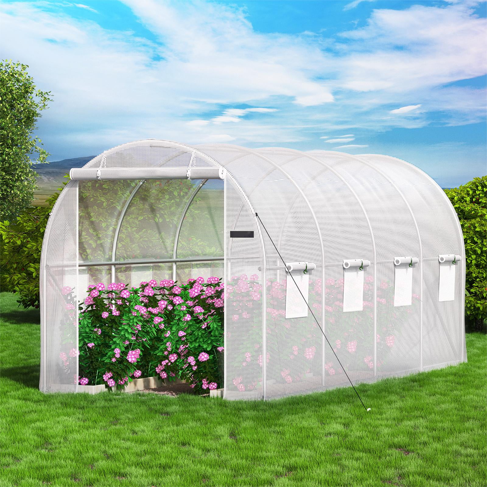 BENTISM Walkin Tunnel Greenhouse Galvanized Frame & Waterproof Cover