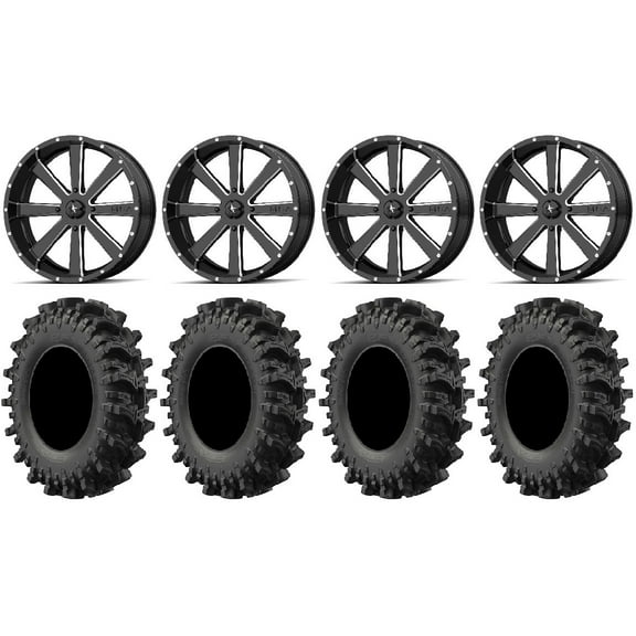 MSA Flash 22" Wheels Milled 33" MotoSlayer Tires Polaris RZR XP 1000 / PRO XP / Ranger XP 900/1000