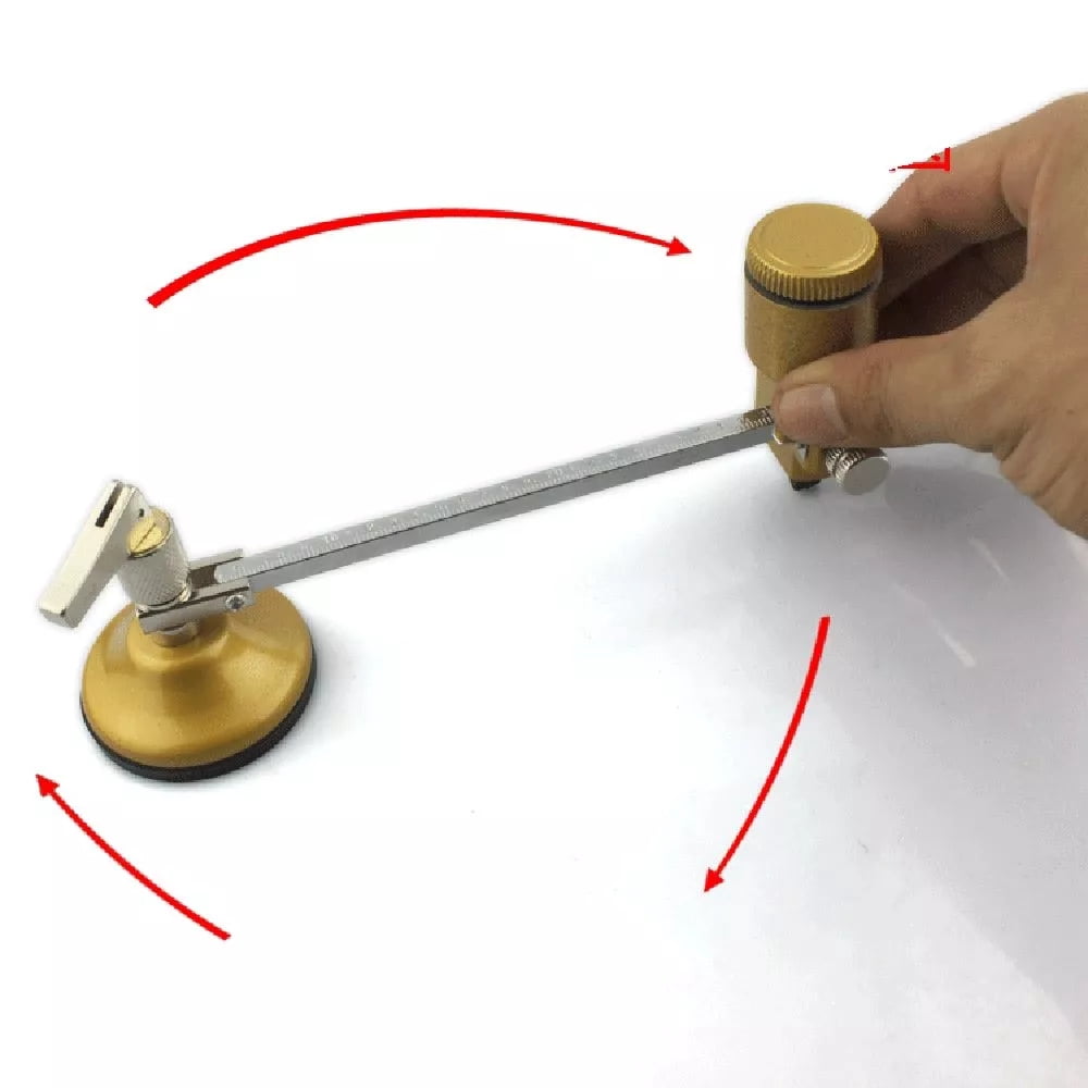 Circular Glass Cutter Carbide Tip Circle Arc Cutting Tool Set Adjustable Diameter Compass Type 40cm / 16-inch