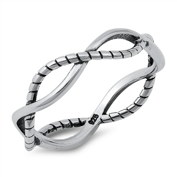 Infinity Rope Ring .925 Solid Sterling Silver Band Jewelry Female Male Unisex Size 5