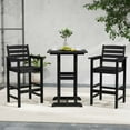 thumbnail image 2 of Costway Patio Adirondack Bar Chairs Set of 2 with Wide Armrests & Footrest Backrest Black, 2 of 8