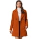 thumbnail image 3 of Abrigos de invierno raglán cruzados con solapa con muesca para mujer Naranja Oscuro XS, 3 of 6