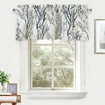 thumbnail image 2 of DriftAway Tree Branch Valance Linen Thermal Insulated Rod Pocket Window Curtain Valance, 52" x 14" Plus 2" Header, Blue, 2 of 8