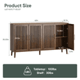 thumbnail image 5 of Algherohein Modern Sideboard Buffet with Slatted Barn Doors, Wood Accent Storage Consol, TV Stand, Coffee Bar for Dining Room, Walnut 4 Doors, 5 of 6