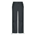 thumbnail image 7 of Women's High Wais Casual Pants Cargo Pants Elastic Waist Drawstring Pants Wide Leg Y2K Streetwear with Pockets, 7 of 7