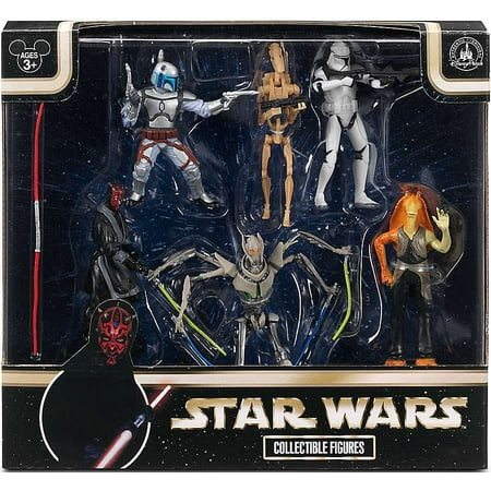 Star Wars Maul, Jango Fett, Grievous, Battle Droid, Clone Trooper & Jar Jar Binks Collectible Figures 6-Pack