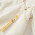 thumbnail image 4 of Ruyang New Born Baby Cute Chinese Romper Ruffle Long Sleeve Stand Collar Bodysuit Baby Unisex Tang Suit with Tassels, 4 of 7