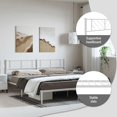 thumbnail image 4 of vidaXL California King Metal Bed Frame with Headboard, Sturdy Steel, White, No Mattress, 4 of 8