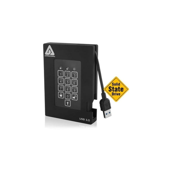 Apricorn Aegis Padlock Fortress A25-3Pl256-S2000f 2 Tb Solid State Drive - 2.5" External - Black