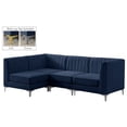 thumbnail image 4 of Meridian Furniture Alina Navy Velvet Modular Sectional, 4 of 18