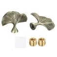 thumbnail image 1 of Uxcell 2.2" Altura Remates de Lámpara Bronce, 2Pcs Decoración de Pomo en Forma de Hoja Tuerca de Tapa con Paño de Limpieza para Soportes de Iluminación de Mesa y Piso, 1 of 7