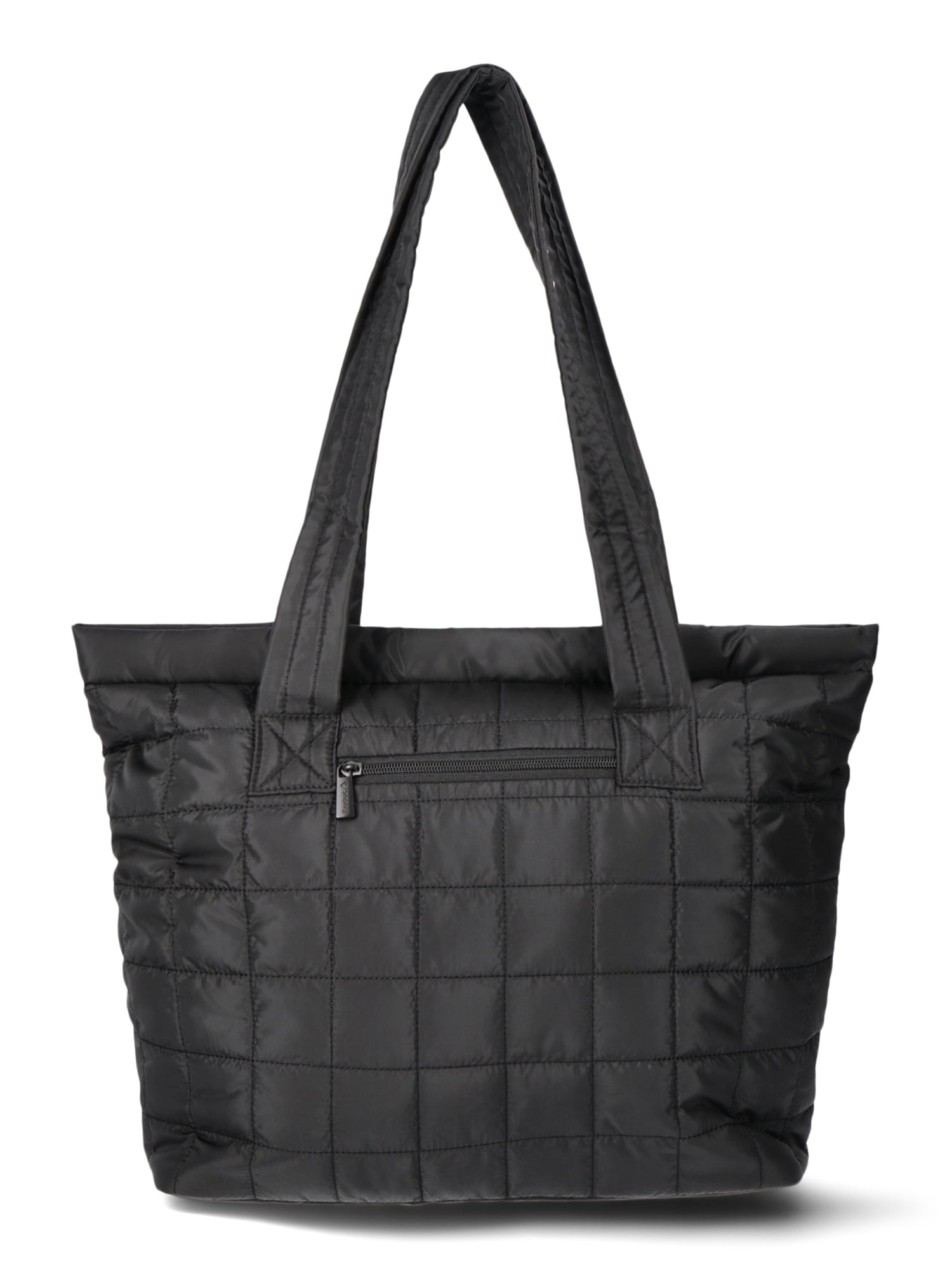 Time and Tru Women s Frankie Nylon Tote Bag Black Walmart
