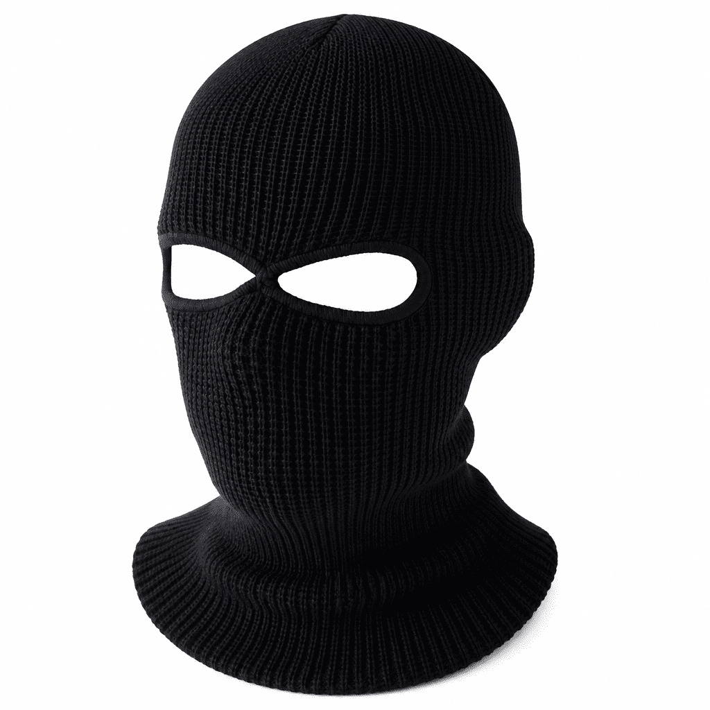 FLORNIX 2-Hole Knitted Full Face Cover Ski Neck Gaiter,Winter Balaclava Warm Knit Beanie for Outdoor Sports (Black)