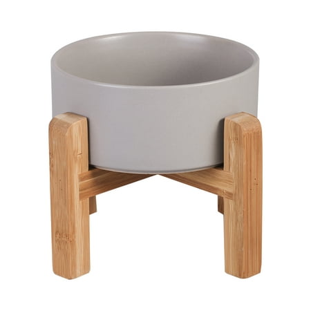Raised Dog Bowl with Stand - Elevated Feeder - Ceramic...