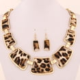 thumbnail image 1 of enjoywould 1 Ensemble Collier Déclaration Exagéré Grand Luxe Élégant Rétro Léopard Femmes Crochet Boucles d'Oreilles Kit Bijoux de Mode, 1 of 4