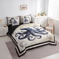 thumbnail image 3 of Feelyou Kids Cartoon Octopus Bedding Comforter Set 7pcs, Vintage Sealife King Bedding Sets, 3 of 8