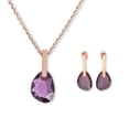 thumbnail image 1 of Set Juego de Joyería para Mujer con Cristales LuckyLy, Aretes y Collar de Acero Inoxidable, Modelo Amber violeta UNITALLA, 1 of 5