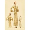 thumbnail image 2 of Vintage Fashion 23x32 White Modern Wood Framed Museum Art Print Titled - Winter Dress and Overcoat in Yellow, 2 of 4