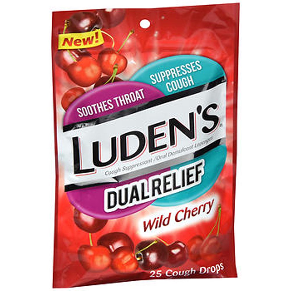 Luden's Dual Relief Cough Drops Wild Cherry 25 ct