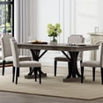 thumbnail image 3 of 71-Inch Wooden Kitchen Table with Two Drawers, Large Dining Table for 6-8 w/Large Tabletop & Sturdy Frame, Rectangular Dining Table with Double Pedestal, for Kitchen, Dinner, 3 of 6