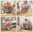 thumbnail image 2 of 15-Drawer Rolling Storage Cart with Metal Tabletop and Pegboard, Scrapbook Paper Office School Organizer,Macaron, 2 of 8