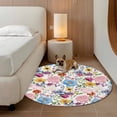 thumbnail image 2 of Round Rugs 4Ft, Colorful Floral Spring Round Area Rug Washable Indoor Throw Carpet, Country Watercolor Botanical Soft Non Slip Circle Rug for Kitchen Nursery Room Home Decor Aesthetic, 2 of 8