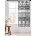 thumbnail image 3 of Sheer Curtains 63 Inch Length, Grey White Boho Semi Sheer Curtains Light Filtering Window Treatment, Vintage Ethnic Tribe Abstract Art Privacy Voile Drapes for Living Room Bedroom 52x63 Inch, 3 of 7